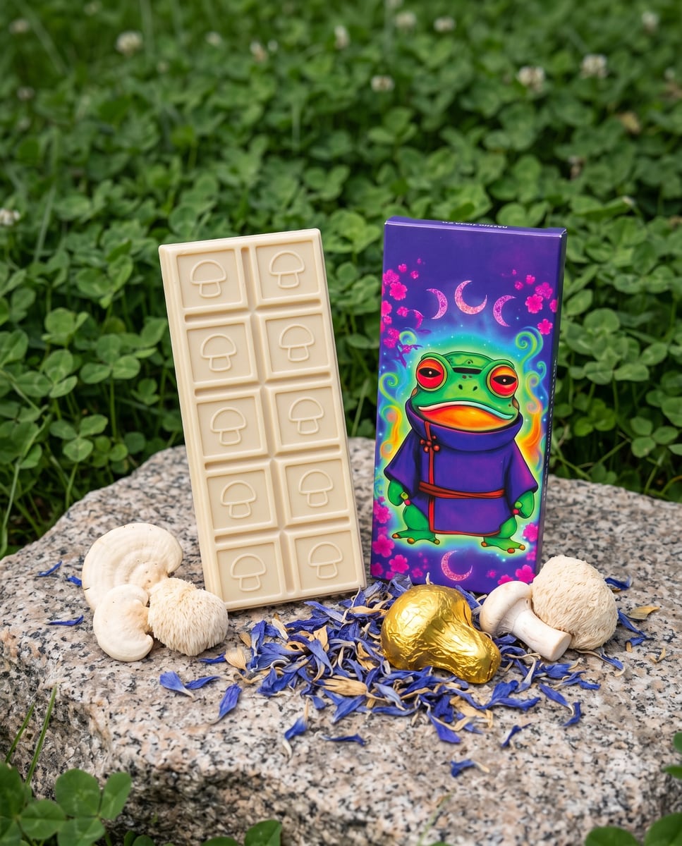 Neon Dreamscape Velvet White Magic Mushroom Chocolate Bar